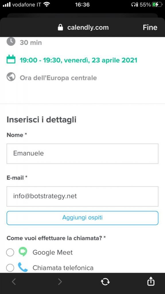 Manychat Webview Calendario Form